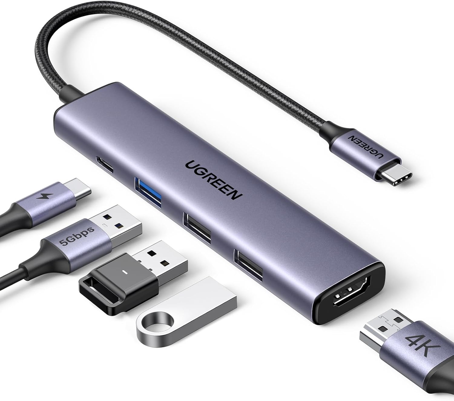 UGREEN Revodok 105 USB-C Hub – 5-in-1, 4K HDMI